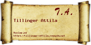 Tillinger Attila névjegykártya